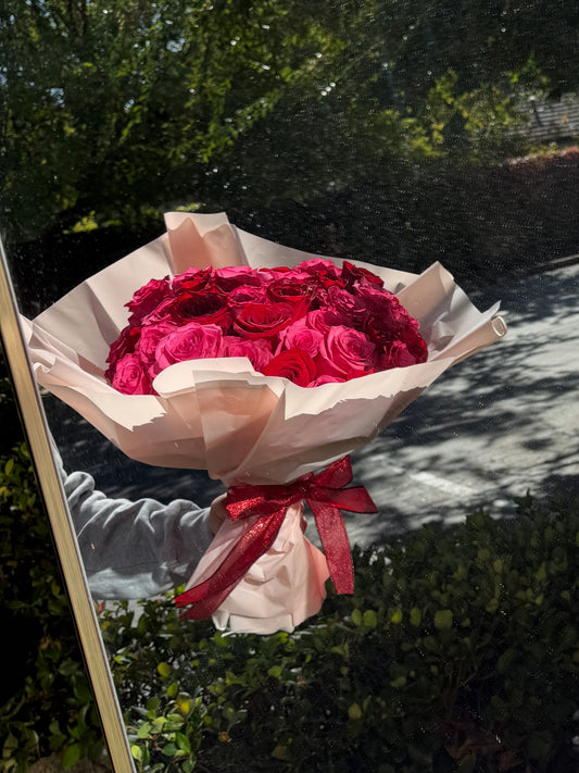 25 Count Red Rose - Custom Newspaper